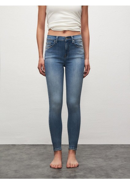 Tanya x Dar Paça Orta Bel Jean Pantolon