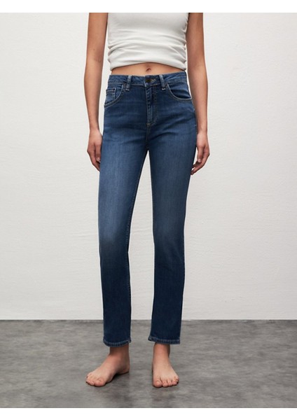 Ronna x Dar Paça Yüksek Bel Jean Pantolon