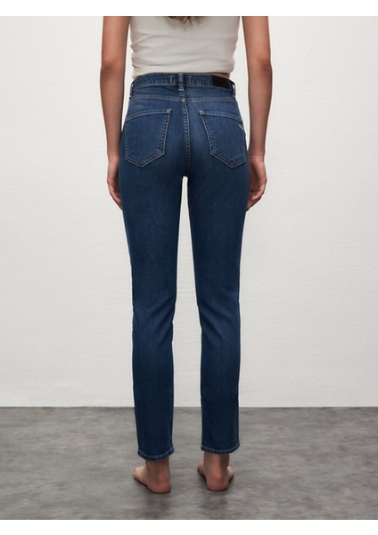 Ronna x Dar Paça Yüksek Bel Jean Pantolon