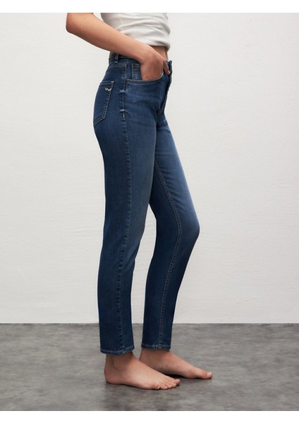 Ronna x Dar Paça Yüksek Bel Jean Pantolon