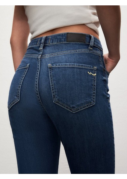 Ronna x Dar Paça Yüksek Bel Jean Pantolon