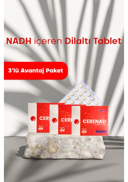 Nadh İçeren Dil Altı Tablet Takviye Edici Gıda 3'lü