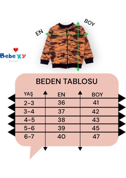 Erkek Çocuk Kamuflaj Desenli Ince Mevsimlik Hırka 2-7 Yaş modelleri