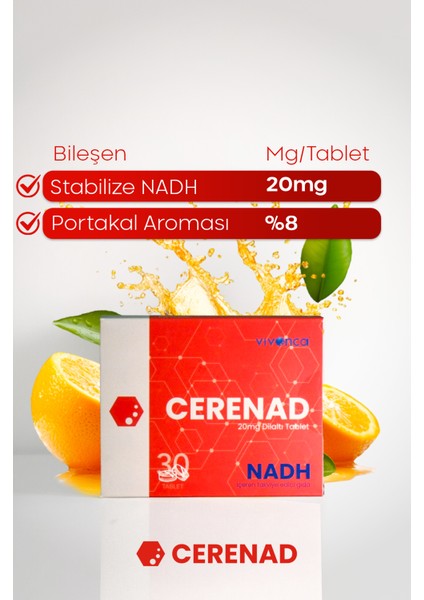 Nadh Içeren Dil Altı Tablet Takviye Edici Gıda 2'li