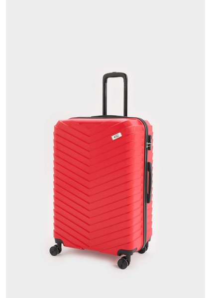 Unisex Sert Kapaklı Çekçekli Büyük Boy Valiz E7342AXNS