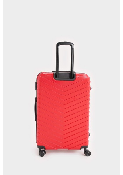 Unisex Sert Kapaklı Çekçekli Büyük Boy Valiz E7342AXNS
