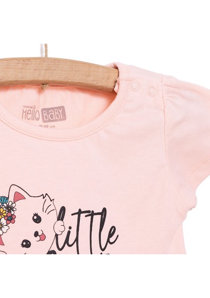 Basic Kız Kedi Baskılı Tshirt-Şort Kız Bebek fiyatları