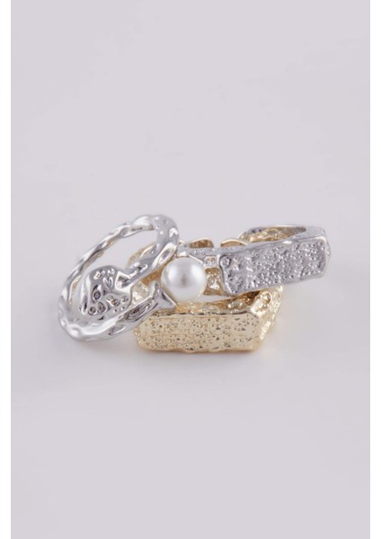 Kadın İnci Detaylı 3'lü Yüzük E3053AXNS modelleri