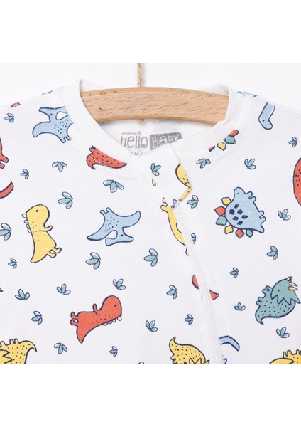 Erkek Fermuarlı Uzun Kol Dinazor Desenli Patiksiz Tulum modelleri