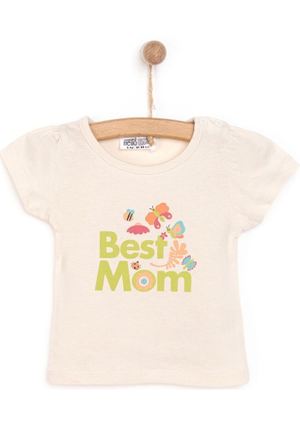 Basic Best Mom Baskılı Tshirt Kız Bebek