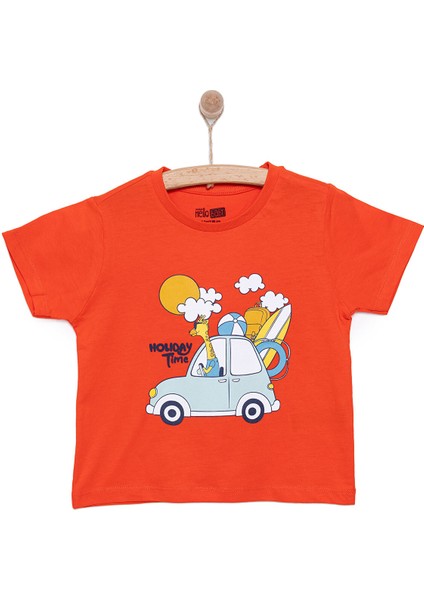 Basic Erkek Tatil ve Zürafa Baskılı T-Shirt Erkek Bebek