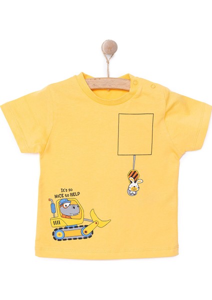 Basic Erkek Iş Makinesi Baskılı T-Shirt Erkek Bebek