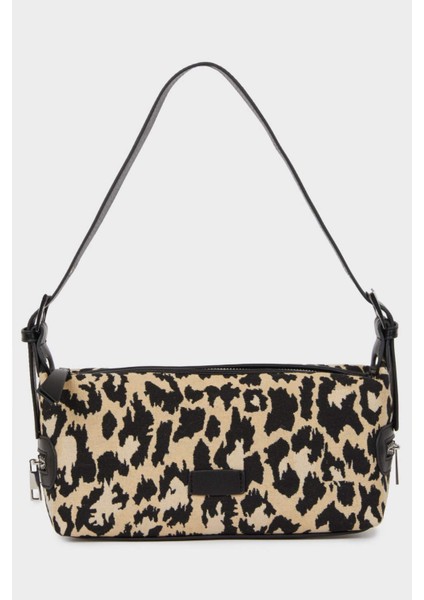 Kadın Leopar Desenli Suni Deri Omuz Çantası E3549AXNS