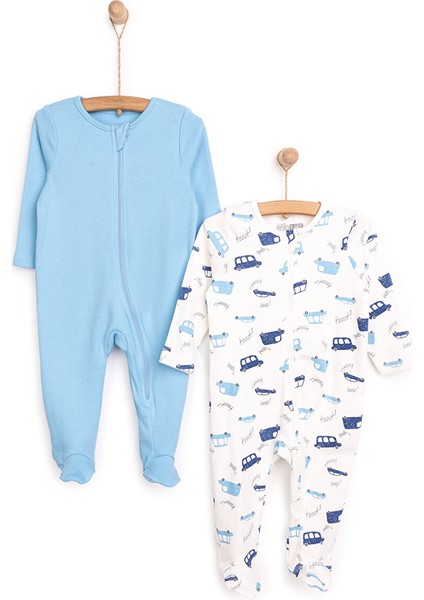 Yenidoğan 2li Erkek Patikli Tulum Erkek Çocuk