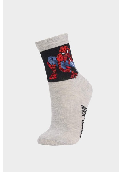 Erkek Çocuk Marvel Spiderman 2'li Pamuklu Uzun Çorap E5168A8NS