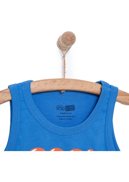 Basic Erkek Yüzücü Canavar Baskılı Atlet Tshirt Erkek Bebek modelleri