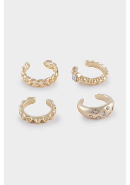 Kadın 4'lü Gold Kıkırdak Küpesi E3056AXNS