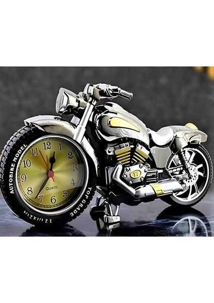 Saatli Dekoratif Motorsiklet – Retro Tasarım, Şık ve Fonksiyonel Masaüstü Saat | Ev ve Ofis Için Nostaljik Motosiklet Biblo & Hediyelik Aksesuar Konsept Özel Seri