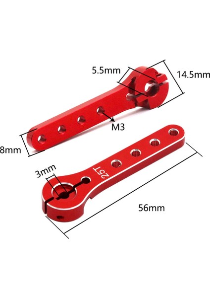 56MM 25 T Metal Servo Kol Uzatma Servo Boynuz 1/10 Rc Paletli Araba Tekne Futaba Hsp Wltoys Eksenel SCX10 Traxxas Parçaları, 2 (Yurt Dışından)