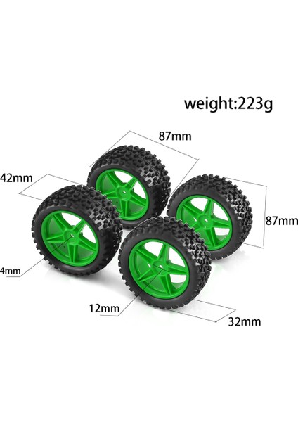 4 Adet 87MM Lastik Jant Lastiği Wltoys 144001 144010 124007 124017 Tamiya TT02B Hsp 1/10 1/12 1/14 Rc Araba Off Road Buggy,2 (Yurt Dışından)