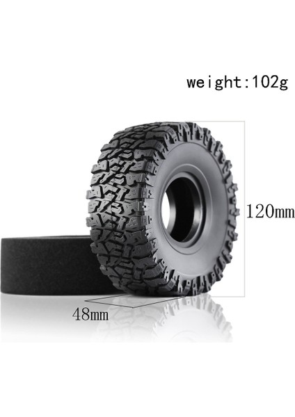 4 Adet 120MM 1.9 Inç Kauçuk Lastik Jant Lastiği 1/10 Rc Paletli Araba Traxxas Trx4 RC4WD D90 Eksenel SCX10 90046 Iı Iıı Redcat (Yurt Dışından)