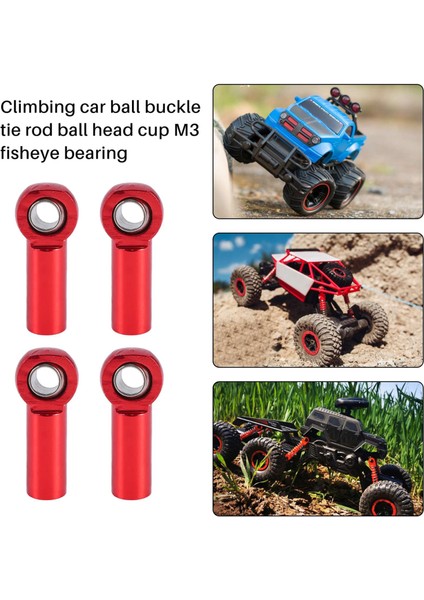 10 Adet M3 Küresel Mafsal Bağlantı Çubuğu Çubuk Contaları Bilyalı Kafa Rot Ucu 1/10 Rc Kamyon Araba Kamyon Buggy Kırmızı (Yurt Dışından) fiyatları