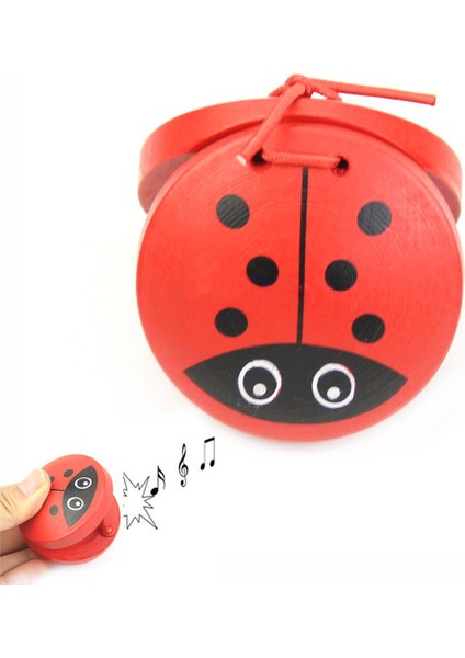 1 Adet Çocuk Çocuk Karikatür Ahşap Kastanyet Oyuncak Müzik Vurmalı Çalgı (Yurt Dışından)