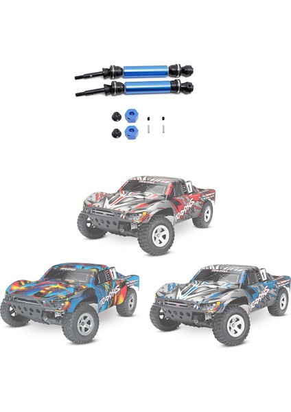 Adet Metal Arkadan Çekişli Motosiklet Mili Cvd 1/10 Traxxas Slash Rustler Stampede Hoss Vxl 4x4 2WD Rc Araba Yükseltme Parçaları, Mavi (Yurt Dışından) indirimleri