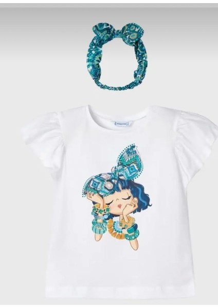 Kız Çocuk Saç Tokalı Tişört 3089