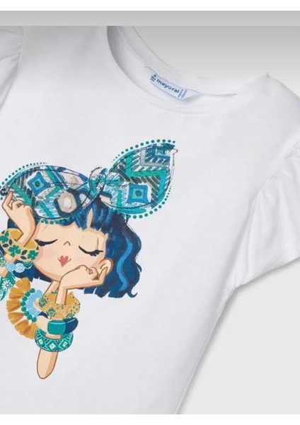Kız Çocuk Saç Tokalı Tişört 3089 modelleri