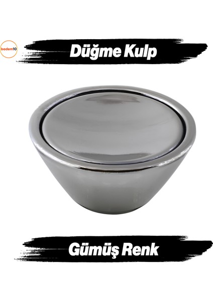 Delta Düğme Krom Mobilya Mutfak Dolap Dolabı Çekmece Kulpu Kulbu Plastik Gümüş Tek Vidalı Kulp