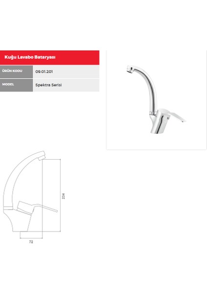 Acar Spektra Kuğu Lavabo Bataryası 09.01.201