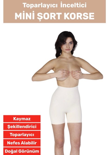 Özel Üretim Iz Iç Göstermez Kaymaz Toparlayıcı Mini Şort Korse
