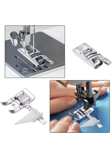 11PCS Dikiş Makinesi Ayak Presleme Kiti Haddelenmiş Hem Ayaklar Set Dikiş Dikiş Araçları (Yurt Dışından)