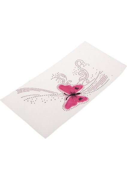 Dıy Rhinestone Demir-On Yamalar T-Shirt Giyim Hotfix Transfer Çıkartması-Pembe Kelebek 28X15CM (Yurt Dışından) fırsatları