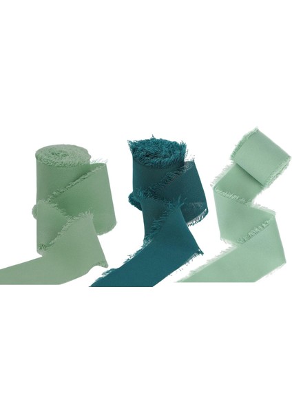 3 Rulo Şifon Ipek Şeridi 2 "x 5 Yarda Sevgililer Günü Hediyeleri (Yurt Dışından)