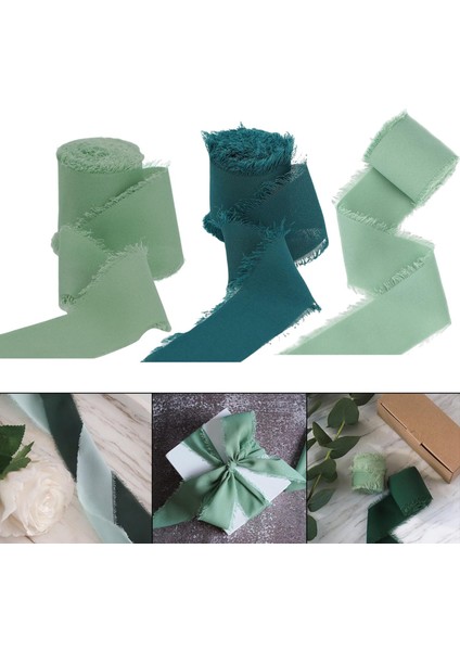 3 Rulo Şifon Ipek Şeridi 2 "x 5 Yarda Sevgililer Günü Hediyeleri (Yurt Dışından) indirimleri