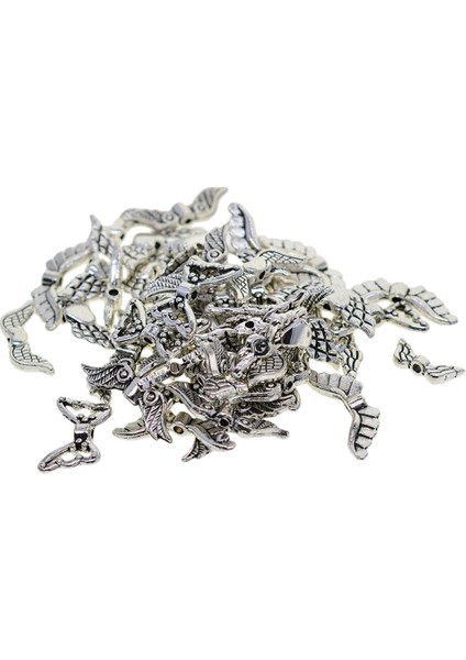 60PC 6 Styles Angel Charms Angel Wing Ara Boncuklar Retro Diy Takı Kolye (Yurt Dışından)