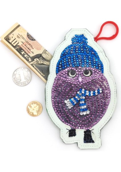 Dıy Elmas Boyama Tam Matkap Özel Şekil Elmas Boyama Para Çantası Çanta Etiketi / Çanta Etiketi Deri - Baykuş 9.5X15.5CM (Yurt Dışından) modelleri