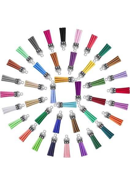 200X Anahtarlık Püskülleri Anahtarlık Boşlukları Dekor Saçak Püsküller Toplu El Sanatları 40 Renk 200PCS (Yurt Dışından)