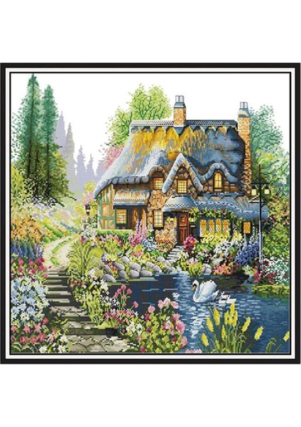 Çapraz Dikiş Seti Dıy El Yapımı Iğne Çalışması 14CT Sayılmış Nakış Kiti Yazlık Manzara Deseni Çapraz Dikiş, 59 x 48CM, Ev Dekorasyonu 14CT 59X48CM (Yurt Dışından) modelleri
