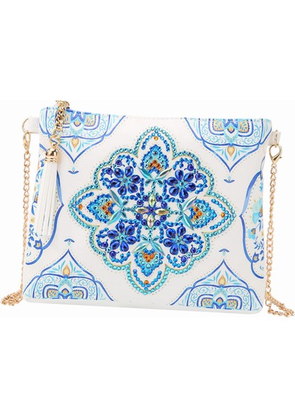 Kadınlar Özel Şekleli Elmas Boyama Kiti Tassel Fermuar Omuz Çantası Yapımı -, 18X15CM Datura 1 (Yurt Dışından) fiyatları