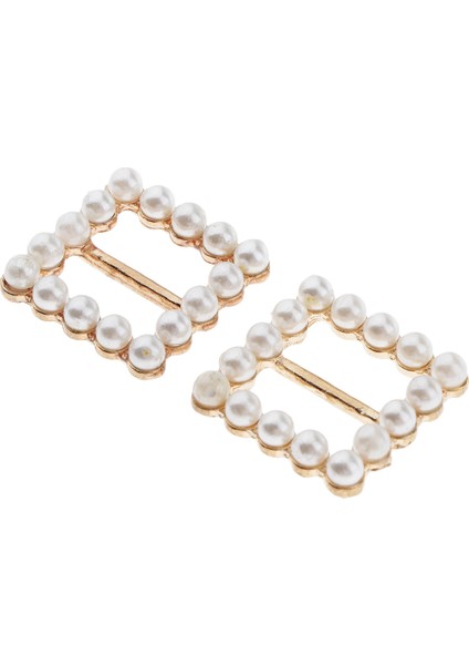 2 Adet Dikdörtgen Ince Boncuklar Düğün Bantları Toka Kaydırıcı Eşarp Klibi (Yurt Dışından)