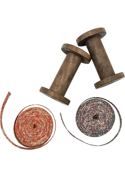 2 Adet Doğal Ahşap Bobinler Iplik Makaraları 2 Rulo Baskılı Dikiş ile Makaralar (Yurt Dışından)