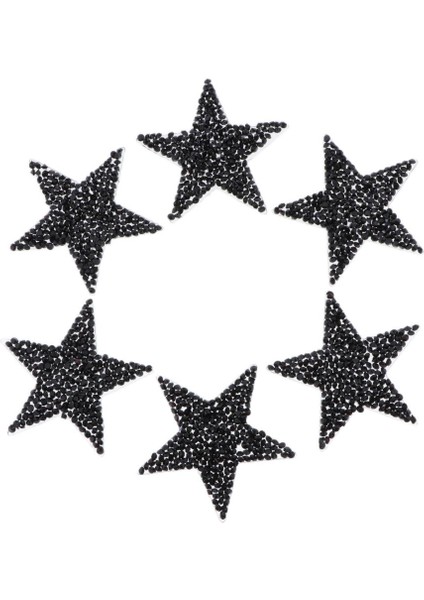 Aplike Yamalar Üzerinde Yıldız Rhinestone Iron Yıldız Isı Transferi Giysi Emme (6 Siyah Yıldız 6cm (Yurt Dışından) fırsatları