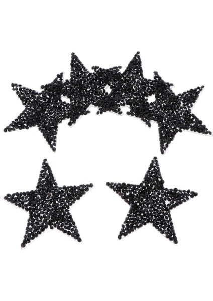 Aplike Yamalar Üzerinde Yıldız Rhinestone Iron Yıldız Isı Transferi Giysi Emme (6 Siyah Yıldız 6cm (Yurt Dışından) indirimleri