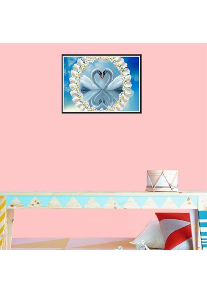 Kristal Rhinestone Resim Ev Duvar Dekorasyon Kuğu (Yurt Dışından) indirimleri