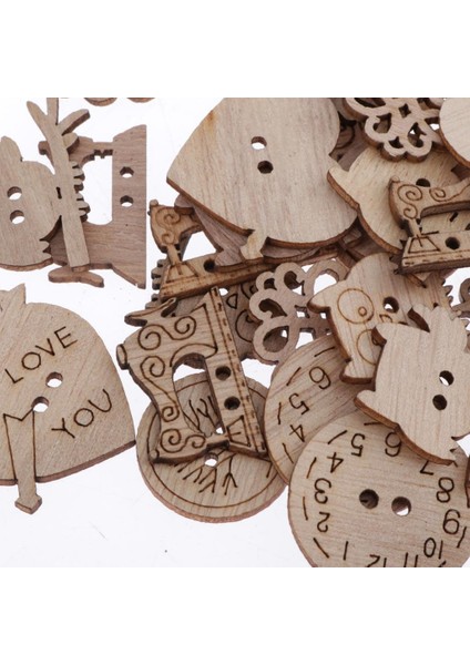50PCS Boyasız Içi Boş Ahşap Şekilli Bezemeler Dekorasyon Ahşap Asmalar (Yurt Dışından) fiyatları
