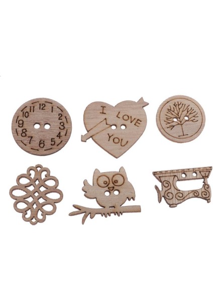 50PCS Boyasız Içi Boş Ahşap Şekilli Bezemeler Dekorasyon Ahşap Asmalar (Yurt Dışından) modelleri