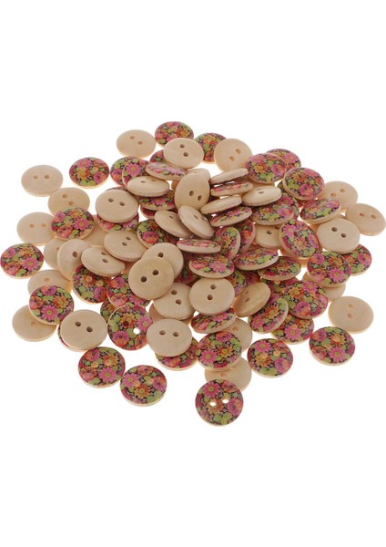 100PCS Karışık Ayçiçeği Ahşap Düğmeleri Giyim Için 15MM Yuvarlak Dikiş El Sanatları (Yurt Dışından) indirimleri